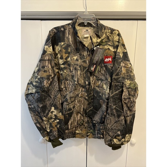 VTG Mossy Oak Chamois Jacket PSE ARCHERY Men Sz 2XL Break Up Camo MADE IN USA - Picture 1 of 13